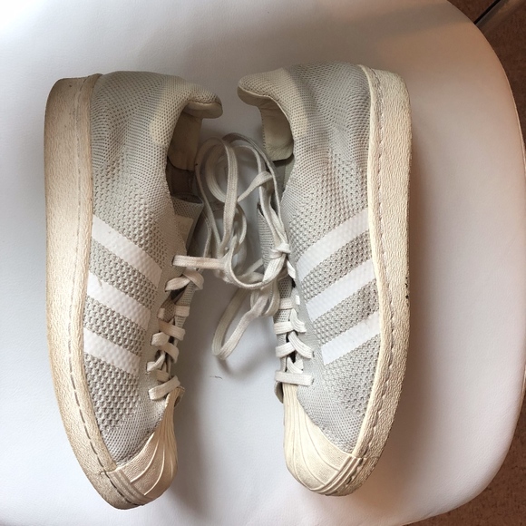 Adidas Superstar White/Grey Primeknit Sneakers - Picture 6 of 8